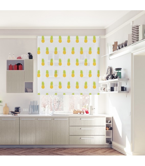 KITCHEN PINEAPPLES PRINT ROLLER BLIND